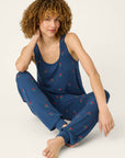 P.J. Salvage Star Spangled Summer True Navy Cherry Print PJ Set