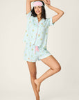 P.J. Salvage Feelin' Prickly Cactus Blooms 3-Piece Short PJ Set