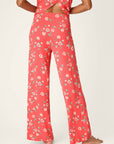 P.J. Salvage Siesta Dreams Dark Coral Floral Print Pajama Pants