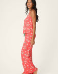 P.J. Salvage Siesta Dreams Dark Coral Floral Print Long PJ Set