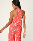 P.J. Salvage Siesta Dreams Dark Coral Floral Print Tank Top