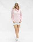 Kathryn Classic Button-Up, Light Pink Lace
