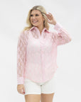 Kathryn Classic Button-Up, Light Pink Lace