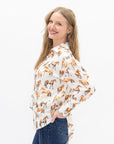 Kathryn Button-Up, Horse Print