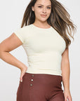 Yelete Seamless Crew Neck Short Sleeve Top