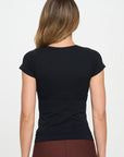 Yelete Seamless Crew Neck Short Sleeve Top