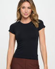 Yelete Seamless Crew Neck Short Sleeve Top