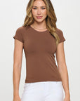Yelete Seamless Crew Neck Short Sleeve Top
