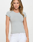 Yelete Seamless Crew Neck Short Sleeve Top