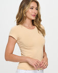 Yelete Seamless Crew Neck Short Sleeve Top
