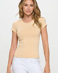 Yelete Seamless Crew Neck Short Sleeve Top