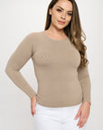 Yelete Soft Seamless Long Sleeve Layering Top | Regular & Plus