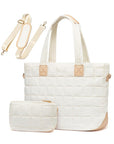Mila Quilted Traveler Tote with Mini Clutch