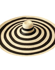 SOLANA Oversized Striped Straw Hat in Black & Natural - My Pampered Life Seattle