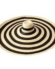 The Solana Oversized Striped Straw Hat in Black & Natural