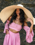 The Solana Oversized Straw Hat in Natural Beige