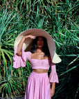 The Solana Oversized Straw Hat in Natural Beige