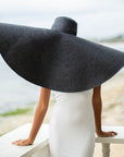SOLANA Oversized Straw Hat In Black - My Pampered Life Seattle