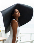 SOLANA Oversized Straw Hat In Black - My Pampered Life Seattle