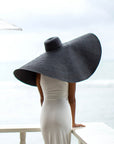 SOLANA Oversized Straw Hat In Black - My Pampered Life Seattle