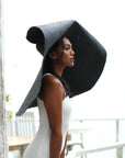 SOLANA Oversized Straw Hat In Black - My Pampered Life Seattle