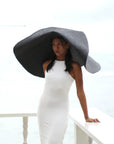 SOLANA Oversized Straw Hat In Black - My Pampered Life Seattle