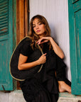 SOLO FIG Large Black Jute Bag With Gold Chain - My Pampered Life Seattle