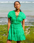 SRIKANDI Ruffle Dress In Kelly Green