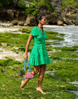 SRIKANDI Ruffle Dress In Kelly Green