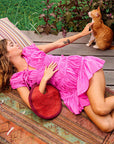 The Srikandi Ruffle Dress In Guava Pink