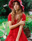 The Srikandi Ruffle Dress In Scarlet Red