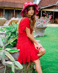 SRIKANDI Ruffle Dress In Scarlet Red - My Pampered Life Seattle