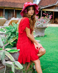The Srikandi Ruffle Dress In Scarlet Red