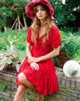 The Srikandi Ruffle Dress In Scarlet Red
