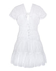 SRIKANDI Mini Ruffle Dress In White - My Pampered Life Seattle