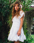 SRIKANDI Mini Ruffle Dress In White - My Pampered Life Seattle