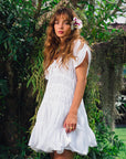 The Srikandi Mini Ruffle Dress In White