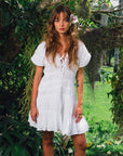 SRIKANDI Mini Ruffle Dress In White - My Pampered Life Seattle