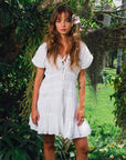 The Srikandi Mini Ruffle Dress In White