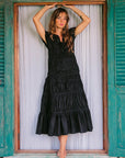 SRIKANDI Ruffle Maxi Dress In Black - My Pampered Life Seattle