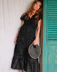 The Srikandi Ruffle Maxi Dress In Black