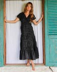 SRIKANDI Ruffle Maxi Dress In Black - My Pampered Life Seattle