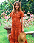 SRIKANDI Ruffle Maxi Dress In Sienna Brown - My Pampered Life Seattle