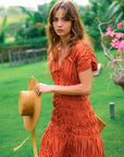 SRIKANDI Ruffle Maxi Dress In Sienna Brown - My Pampered Life Seattle