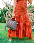 SRIKANDI Ruffle Maxi Dress In Sienna Brown - My Pampered Life Seattle