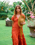 SRIKANDI Ruffle Maxi Dress In Sienna Brown - My Pampered Life Seattle