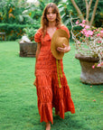 SRIKANDI Ruffle Maxi Dress In Sienna Brown - My Pampered Life Seattle