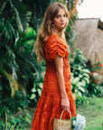 SRIKANDI Ruffle Maxi Dress In Sienna Brown - My Pampered Life Seattle