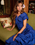 SRIKANDI Ruffle Maxi Dress In Royal Blue - My Pampered Life Seattle