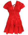 SRIKANDI Ruffle Dress In Scarlet Red - My Pampered Life Seattle
